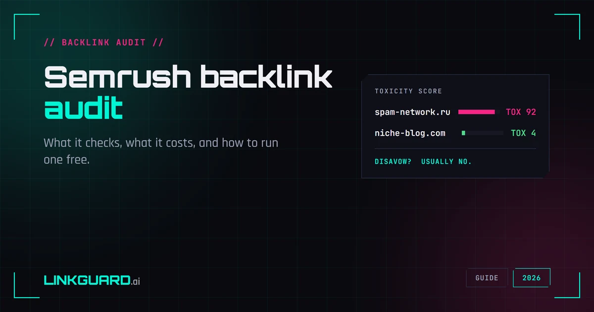 Backlink audit workflow: toxicity score to disavow file to ongoing monitoring — LinkGuard